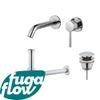 FugaFlow Eccelente Sobrado Slim Slim Kit mitigeur lavabo - robinet encastrable - bonde clic clac - siphon design - Chrome brillant SW1124317