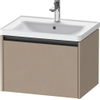 Duravit Ketho.2 Wastafelonderbouwkast - met 1 lade - 63.4x45.5x44cm - met greep antraciet - linnen mat SW773061