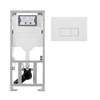 Geberit Réservoir encastré UP320 avec plaque de commande QeramiQ metal - double chasse - boutons rectangulaires - métal blanc mat SW976086