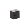 Thebalux Sunny Ensemble meuble de salle de bains - 62x46x57cm - lavabo - céramique - 1 trou de robinet - blanc brillant - meuble bas - 2 tiroirs - sans poignées - placage bois - Chocolate (anthracite) SW1462517