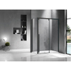 Cabine de douche FugaFlow Efficiente Vetro 160x90cm avec porte coulissante en verre de sécurité 8mm avec anti-calcaire noir mat - SW1125870