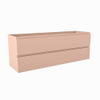 Mondiaz Hay Meuble sous vasque - 140x40x50cm - 2 tiroirs - softclose - 1 découpe droite - Rosee SW1016037