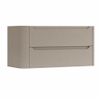H&R Badmeubelen Juice Meuble sous lavabo - 100x45x50cm - coin gauche arrondi - 2 tiroirs - poignée intégrée - Olive SW1489439