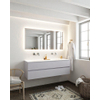 Mondiaz VICA ensemble de meuble de salle de bain - 150cm - meuble sous lavabo cale - 2 tiroirs - lavabo cloud double - sans trou de robinet - miroir LED - version XL 60cm de haut SW1097861