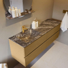 Mondiaz VICA-DLUX ensemble de meuble de salle de bain - 150cm - meuble sous-vasque oro - 4 tiroirs - lavabo encastrée cloud gauche - 1 trou de robinet - version haute de 60cm - lave SW1086913