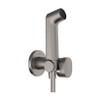 Hansgrohe Bidet - handdouche - 1jet S - ecosmart - voor koud water - met porter en doucheslang - 125 cm - geborsteld zwart chroom SW1172944