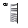 Sanicare HPW Elektrische Radiator - 111.8x45cm - 596W - wifi - thermostaat - zilver - rechtsonder - gunmetal (antraciet) SW1448028