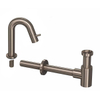 INK 4B Ensemble robinet de lave-mains - robinet de lave-mains sur gorge - bec bas courbé - siphon design - nickel brossé SW693032