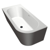 Xenz charley xs baignoire d'angle, gauche 165x75 bicolor blanc/anthracite avec combinaison de remplissage de baignoire 7006 acier inoxydable SW381939