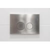 QeramiQ Push Plaque de commande métal - pour réservoir encastré Geberit UP320 - double chasse - boutons ronds - métal inox SW706194