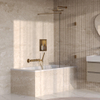 BRAUER Void Paroi de baignoire - 80x140 - verre transparent - incl. revêtement anti-calcaire - or brossé PVD SW1580849