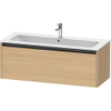 Duravit Ketho 2 meuble sous-lavabo avec 1 tiroir pour lavabo simple 121x48x44cm avec poignée chêne naturel mat anthracite SW772760