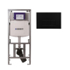 Geberit Inbouwreservoir UP320 met QeramiQ metal bedieningsplaat - dualflush - rechthoekige knoppen - metaal zwart mat SW976084