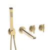 Crosswater MODULE Badset - 2 grepen - baduitloop - handdouche - geborsteld messing (goud) SW968394
