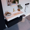 Mondiaz ALAN-DLUX Ensemble de meuble - 100cm - meuble Urban mat - 1 tiroir - Lavabo Cloud Ostra suspendu - vasque droite - 1 trou de robinet SW807374