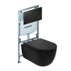 Plieger Nola toiletset Rimless gitzwart Geberit inbouwreservoir softclose en quickrelease toiletzitting met bedieningsplaat zwart SW229125 Plieger Nola toiletset Rimless gitzwart Geberit inbouwreservoir softclose en quickrelease toiletzitting met bedieningsplaat zwart SW229125