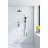 Fortifura Nebbio Regendoucheset - inbouwkraan - inbouwdeel - glijstang - doucheslang glad - ronde handdouche - 35cm - wandarm - 30cm ronde hoofddouche - PVD - geborsteld gunmetal (antraciet) SW1237512