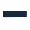 H&R Badmeubelen Juice Wastafelonderkast - 160x45x40cm - rechterhoek afgerond - 2 lades - geïntegreerde greep - blue oak SW1110465