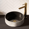 BRAUER Circle Vasque à poser 36x36x12cm sans trop-plein rond céramique Mat Black Silver SW721044