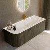 Mondiaz KURVE-DLUX Ensemble de meuble de salle de bains - 125x46x40cm - 1 tiroir - 1 porte - lavabo solid surface - droit - 1 trou de robinet - Shadow SW1414412