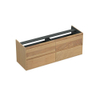 Forzalaqua Reno 2.0 meuble sous-lavabo 160x51x60cm avec 4 tiroirs softclose sans poignées Chêne massif Smoke SW492399