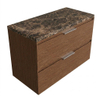 Saniclass Holz Pure Badkamermeubelset - 100x45x63cm - Noche natuurstenen topblad dark emperador - 1 kraangat - 2 lades - mat walnut pure (hout) SW1478290