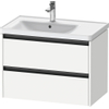 Duravit Ketho.2 Wastafelonderbouwkast - met 2 laden - voor waskom links - 78.4x45.5x54.9cm - met grepen antraciet - wit mat SW772904