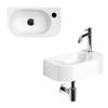 Clou InBe Ensemble vasque - 41x22.5x11cm - ovale - avec robinet - avec bonde - avec siphon - céramique blanche - chrome SW957695