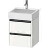 Duravit Ketho.2 Wastafelonderbouwkast - met 2 laden - 48.4x46x54.9cm - met grepen antraciet - hoogglans wit SW772038
