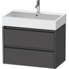 Duravit Ketho.2 Wastafelonderbouwkast - met 2 laden - 78.4x46x54.9cm - met grepen antraciet - grafiet mat SW773003