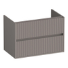 BRAUER Adore Wavy meuble sous-lavabo 80 2 tiroirs softclose - sans poignées - 1 découpe pour siphon - taupe mat SW1198647