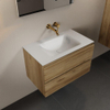 Mondiaz AIVY Ensemble de meuble - 80x45x50cm - 0 trous de robinet - 1 vasque Talc Solid surface - Centre - 2 tiroirs - avec miroir - Melamine Chai SW892396