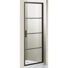 FugaFlow Efficiente Vetro Porte de douche - 90x200cm - cadre lignes extérieur - anti-calcaire - noir mat SW1123562