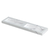 INK Pitch wastafel - 180x45x9cm - 2 wasbakken - 2 kraangaten - drain keramiek Statuario glans SW693548