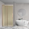 Aqua Vista Lokla Linea porte de niche - 130x200cm - kit de montage incluse - verre champagne - cuivre brossé SW1413277