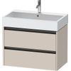 Duravit Ketho.2 Wastafelonderbouwkast - met 2 laden - 78.4x46x54.9cm - met grepen antraciet - taupe mat SW772837