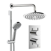 Crosswater MPRO Regendoucheset inbouw - 2 hendels - 20cm douchekop - handdouche - glijstang - wandarm - chroom SW1472618