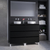 Saniclass Chaci PLUS Meuble de salle de bain - 120x86x46cm - vasque - plan de toilette - 6 tiroirs - noir mat SW1027196