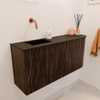 Mondiaz JOYA 91.6cm toiletmeubel - ronding rechts kleur Walnut - Wastafel FAYE positie Links Zonder kraangat kleur Urban. SW1421372