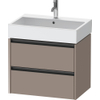 Duravit Ketho.2 Wastafelonderbouwkast - met 2 laden - 68.4x46x54.9cm - met grepen antraciet - basalt mat SW772000