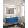 Mondiaz VICA ensemble de meuble de salle de bain - 120cm - meuble sous-vasque jeans - 2 tiroirs - lavabo moon double - 2 trous de robinet - version XL 60cm haut SW1090931