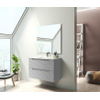 Adema Prime Balance Ensemble de meuble - 60x55x45cm - 1 vasque ovale en céramique Blanc - 1 trou de robinet - 2 tiroirs - avec miroir rectangulaire - Greige SW916098
