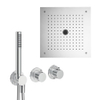 Crosswater MPRO Module ensemble de douche pluie encastré – douche de tête carrée 38 cm – douchette bâton 3 jets – chrome SW1472490