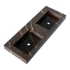 BRAUER Coral wastafel - 120x46x10cm - 2 wasbakken - 0 kraangaten - composiet - marmerlook - Copper Brown SW957303
