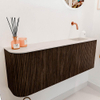 Mondiaz JOYA-DLUX 111.6cm toiletmeubel - ronding links kleur Walnut - Wastafel FAYE positie Rechts Zonder kraangat kleur Meli. SW1424467