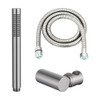 FugaFlow Eccelente Sobrado Kit douchette à main stick avec flexible anti-twist et support Inox brossé PVD SW1124041