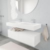 MONDIAZ ALAN 120cm - meuble bas - 2 tiroirs - lavabo suspendu - 2 bassins - 2 trous de robinet - talc SW408494