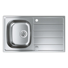 Grohe K200 Spoelbak - met afdruipgedeelte - 860x500mm - 1 bak 350x400x160mm - omkeerbaar - roestvrij staal RealSteel SW492246