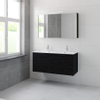Bruynzeel Matera badmeubelset 56.5x120x50cm 2 kraangaten 2 wasbakken 4 lades met spiegelkast met softclose composite zwart eiken SW384469 Bruynzeel Matera badmeubelset 56.5x120x50cm 2 kraangaten 2 wasbakken 4 lades met spiegelkast met softclose composite zwart eiken SW384469