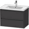Duravit ketho 2 meuble sous lavabo avec 2 tiroirs 78.4x45.5x54.9cm avec poignées anthracite graphite super mat SW772979